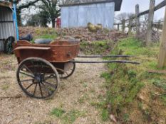 GOVERNESS CART built by Milliner, Leamington circa 1900 to suit 12 to 13hh pony. In natural wood