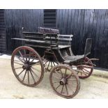 PONY DOG CART built by J. Petit, a good quality provincial builder. Painted black with a burgundy