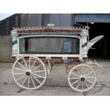 FULL SIZE HEARSE painted white to suit a pair of horses. On 12/14-spoke iron shod wheels, the body