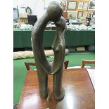 Figurine of an embracing couple by Geert Kunen, height 41cms. Estimate £20-30.