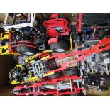Box of large lego Technics vehicles. Estimate £20-30.