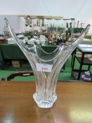 Tall art glass vase, faint mark to base, height 43cms. Estimate £30-50.