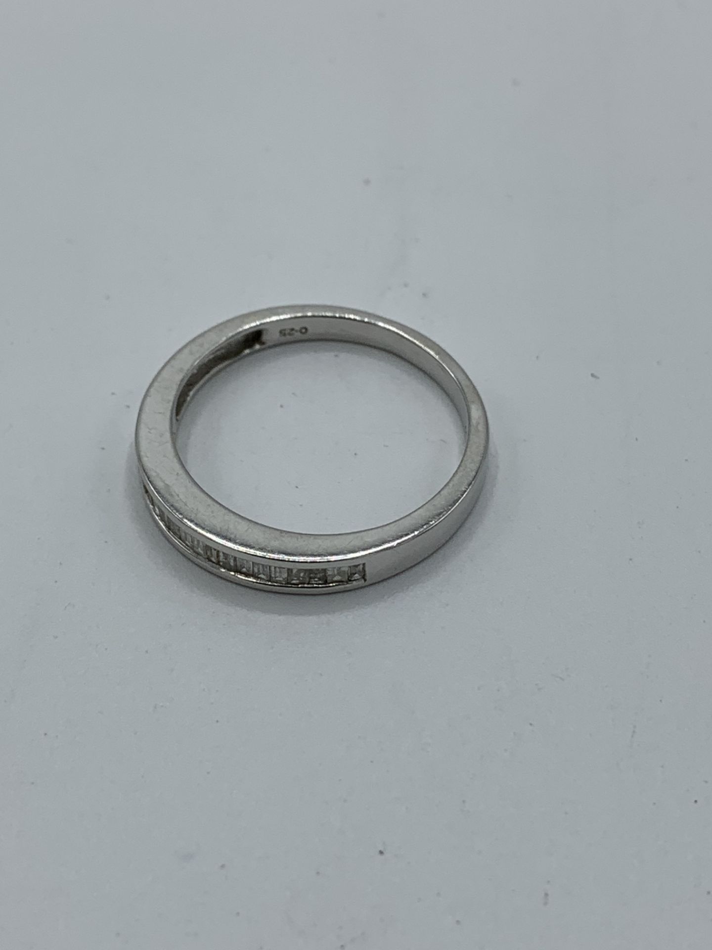 9ct white gold diamond half eternity ring, weight 2.4gm, size P 1/2. Estimate £150-180. - Image 2 of 2