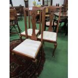 3 oak high back Arts & Crafts chairs with drop-in seats. Estimate £20-40.