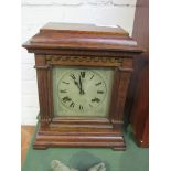 Ansonia Clock Co., New York, oak cased mantel clock, strikes the half-hour and hour. Going order.
