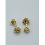14ct gold Tiffany knot cufflinks, weight 21.3gms. Estimate £1500-1600.