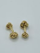 14ct gold Tiffany knot cufflinks, weight 21.3gms. Estimate £1500-1600.