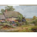 Framed and glazed pair of Stannard prints ""Berkshire Cottage"" and ""Near Thame"" together with a