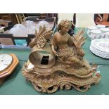 19th Century French gilt figural lady clock case. Estimate £30-50.