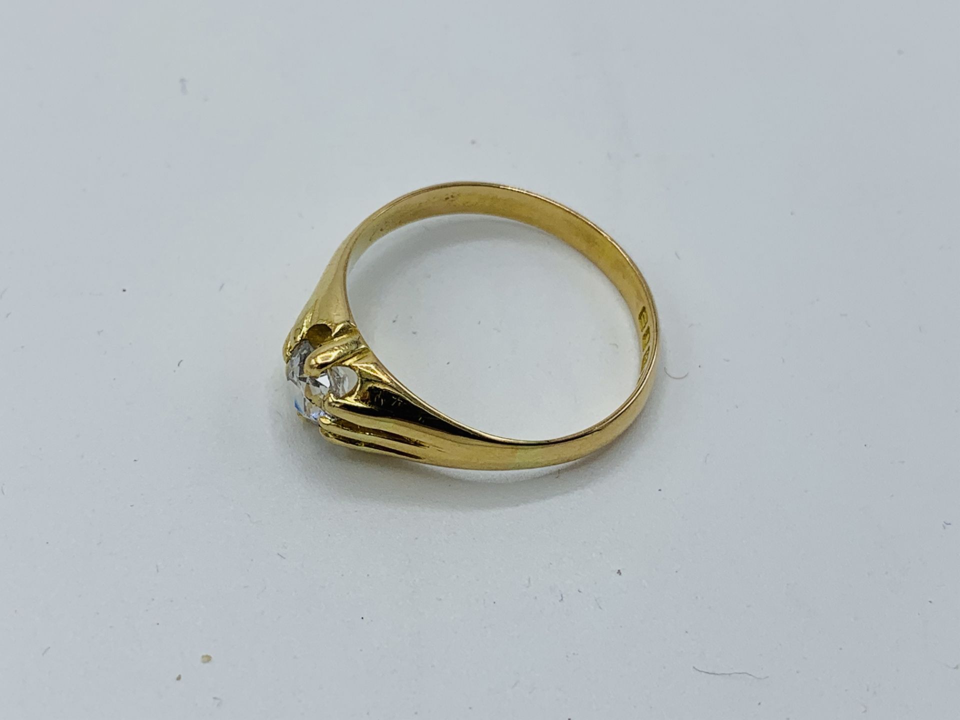 18ct gold old cut solitaire diamond ring, size Q, weight 3.6gms Estimate £600-650. - Image 2 of 3