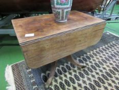 Mahogany pedestal drop-side table with drawer to one end, 89 x 108 x 74cms. Estimate £20-40.