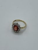 18ct gold ruby and diamond ring, size K 1/2, weight 3.5gms. Estimate £1500-1600.