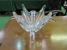 Baccarat decorative glass bowl, width 34cms and height 16cms. Estimate £40-60.