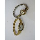 Oris 15 jewel manual wind lady's wrist watch in gold coloured case marked 10 O.W.C, not going,