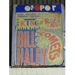 Bill Haley and the Comets original billboard poster on its hoarding. This poster advertised a