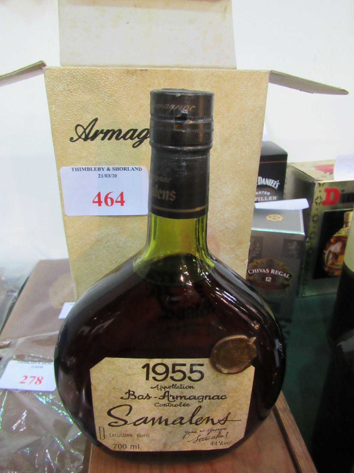 Vintage ""Samalens"" 1955 France, Bas-Armagnac, in original box. Estimate £100-150.