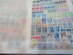 World stamps on pages and 2 stock books, 1000's of stamps. Estimate £40-45.