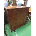Mahogany chest of 2 over 3 drawers. 96 x 45 x 100cms. Estimate £40-60.