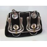 Authentic ""FENDI"" silver trimmed black handbag in dustbag. Estimate £40-60.