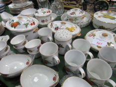 Approx 60 pieces of Royal Worcester ""Evesham"" dinnerware; cut glass decanter and glass ice