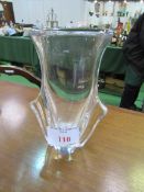 Glass vase by Daum, France, height 23.5cms. Estimate £30-50.