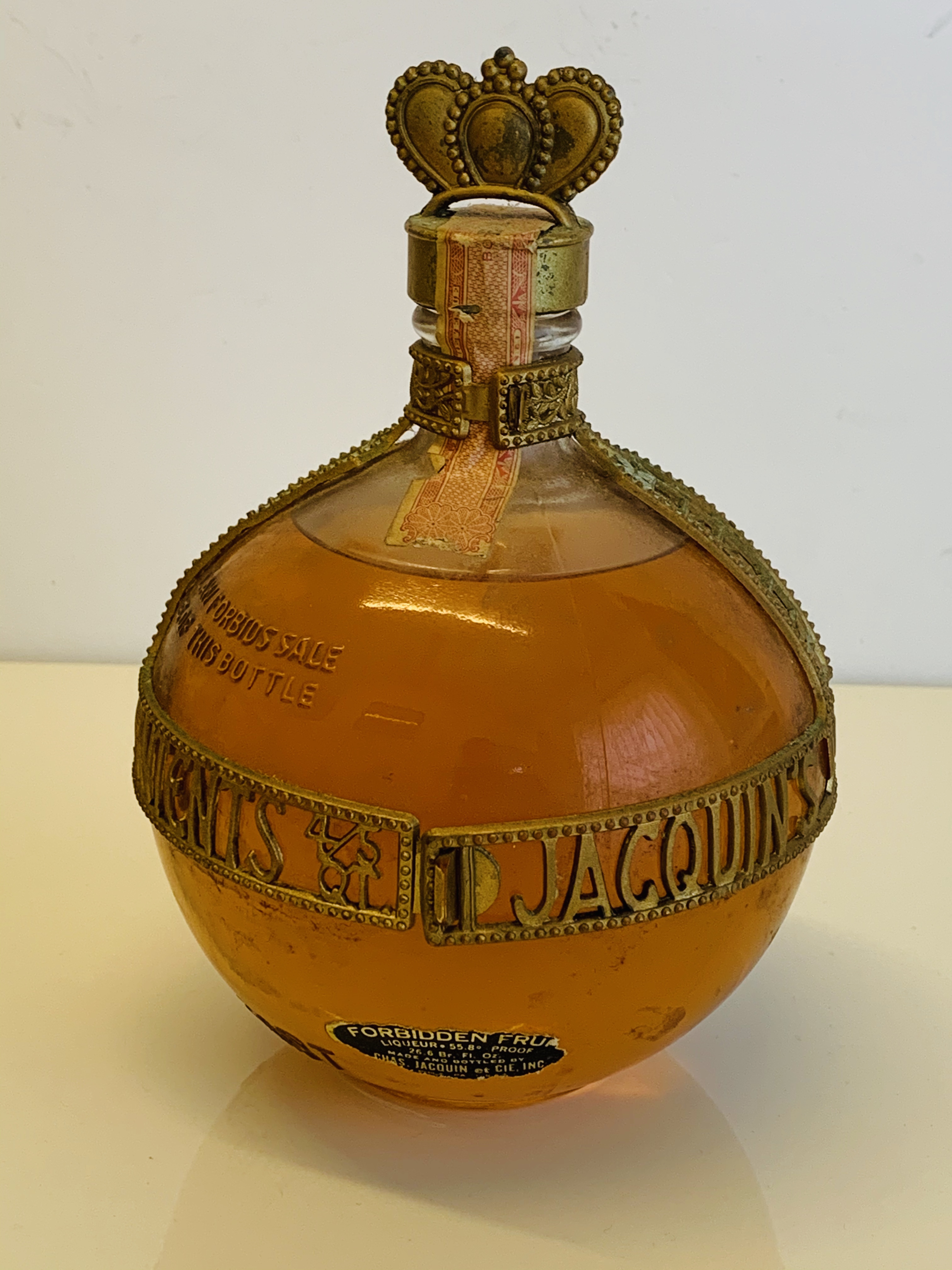 Bottle of Jacquins Forbidden Fruit Liqueur, bottle marked 4/5 Quart (78.67cls) believed bottled in - Image 2 of 2