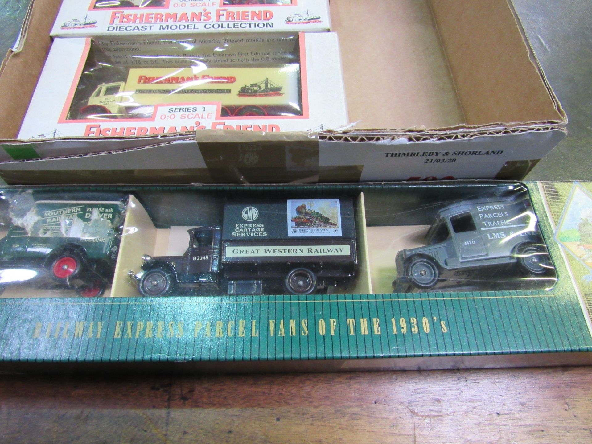 3 Lledo Days Gone Fisherman Friend die-cast vehicles all boxed; 2 boxed Ridgeway Express vehicles. - Image 2 of 3