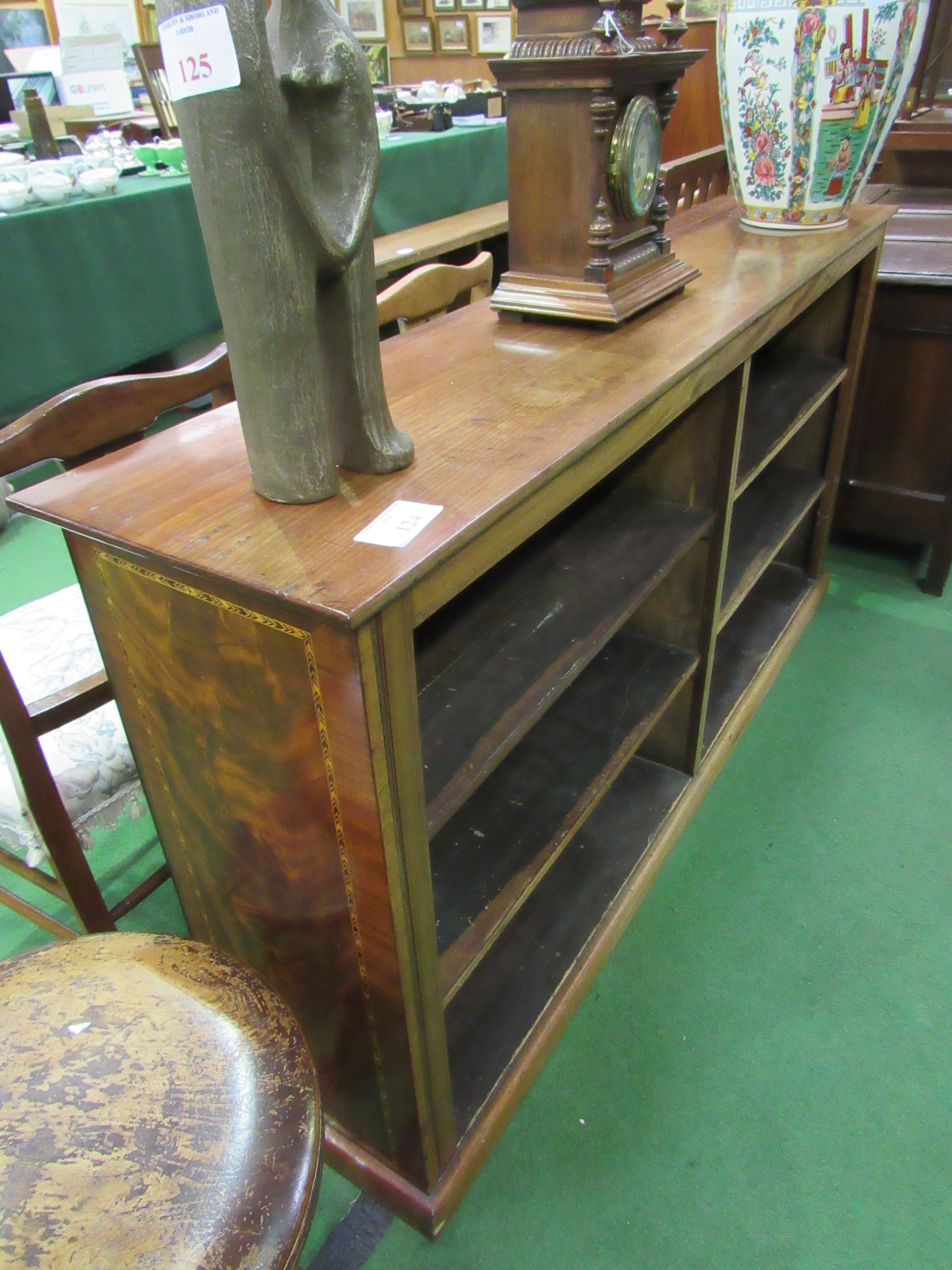 Mahogany open bookshelves, 156 x 34 x 80cms. Estimate £50-80. - Image 3 of 3