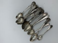 Set of 12 Scottish silver teaspoons, hallmarked Edinburgh 1850, weight 6.ozt; silver teaspoon; 4