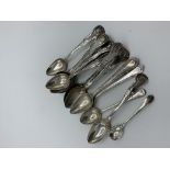 Set of 12 Scottish silver teaspoons, hallmarked Edinburgh 1850, weight 6.ozt; silver teaspoon; 4