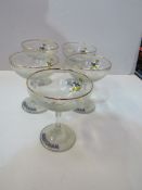 5 antique Babycham glasses. Estimate £20-30.