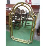Arched top gilt framed mirror. 107 x 67cms. Estimate £.