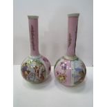 A pair of Limoges style decorative vases, height 34cms. Estimate £30-40.