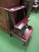 Mahogany library steps. Estimate £20-40.