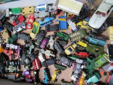 Large collection of die cast vehicles including Corgi and Matchbox. Estimate £30-40.