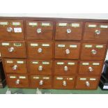 Set of 16 Apothecary drawers. Estimate £120-150.
