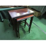 Nest of 3 mahogany side tables. Estimate £20-30