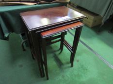 Nest of 3 mahogany side tables. Estimate £20-30