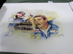 20 various Peter Ratcliffe ""Legends in Time"" limited edition posters of motor racing drivers in