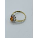 14ct gold, fire opal and white stone ring, size S, weight 2.9gms. Estimate £250-300.