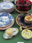 Large quantity of decorative china and glassware. Estimate £30-50.