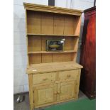 Pine Welsh dresser. 122 x 47 x 208cms. Estimate £75-100.