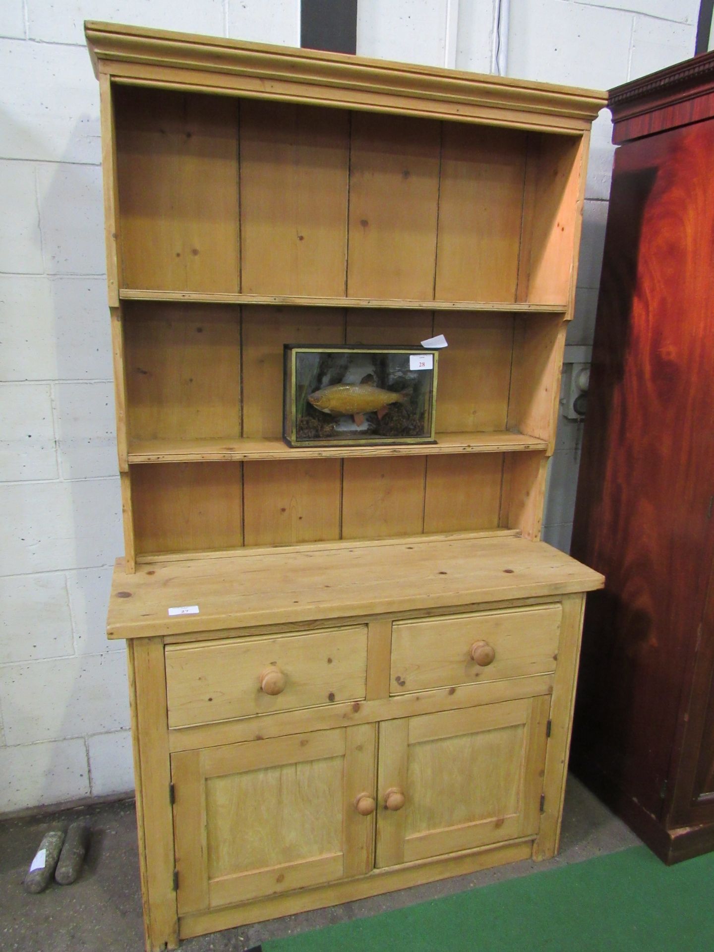 Pine Welsh dresser. 122 x 47 x 208cms. Estimate £75-100.