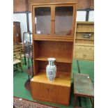 G Plan display unit with cupboard below, 82 x 46 x 198cms. Estimate £25-40.