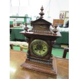Junghans"" 19th Century Architectural mantel clock, full working order, key & pendulum. Estimate £