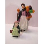 Royal Doulton Balloon Seller and Royal Doulton Sairey Gamp figurines. Estimate £40-50.