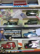 Pan Am Days Gone set; Post office telephone limited edition cars; Classic American Motorcycles.