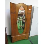 Oak 1930's wardrobe with drawer to base. 91 x 42 x 180cms. Estimate £20-40.