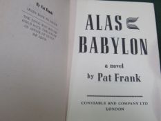 Alas, Babylon"" by Pat Frank, First Edition. Published by Constable and Company 1959. Estimate £10-