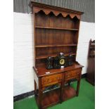 Small oak dresser by Brights of Nettlebed. 106 x 42 x 198cms. Estimate £80-100.